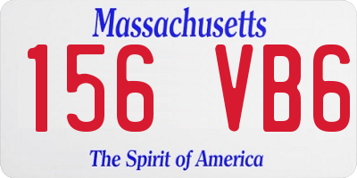 MA license plate 156VB6