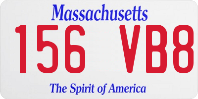 MA license plate 156VB8