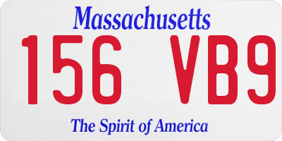 MA license plate 156VB9