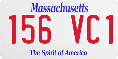 MA license plate 156VC1