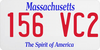 MA license plate 156VC2