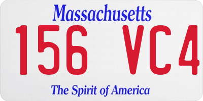 MA license plate 156VC4