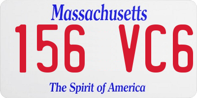 MA license plate 156VC6