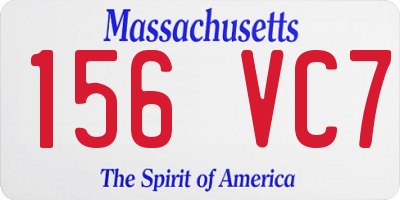 MA license plate 156VC7