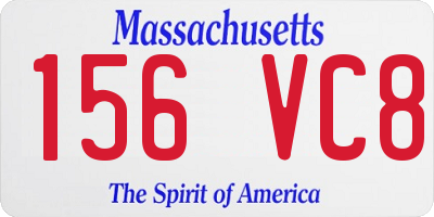 MA license plate 156VC8