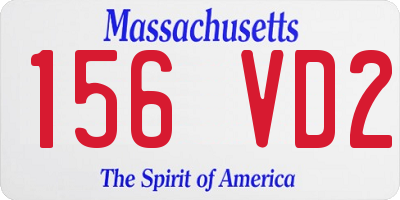 MA license plate 156VD2
