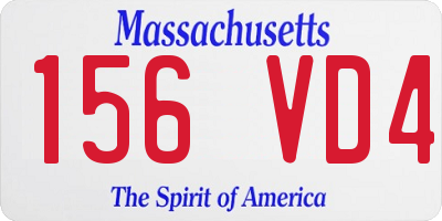 MA license plate 156VD4