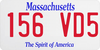 MA license plate 156VD5