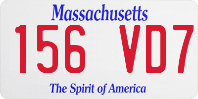 MA license plate 156VD7