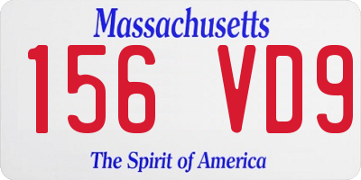 MA license plate 156VD9