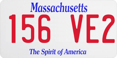 MA license plate 156VE2