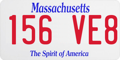 MA license plate 156VE8