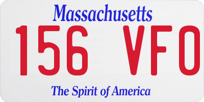 MA license plate 156VF0
