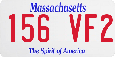 MA license plate 156VF2