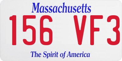 MA license plate 156VF3