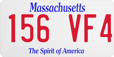 MA license plate 156VF4