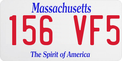 MA license plate 156VF5