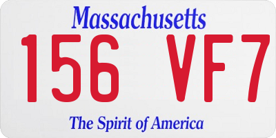 MA license plate 156VF7