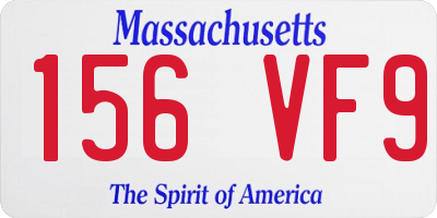 MA license plate 156VF9