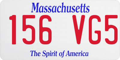 MA license plate 156VG5