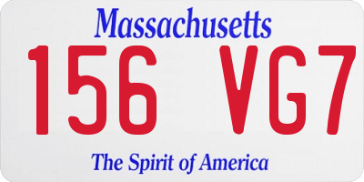 MA license plate 156VG7