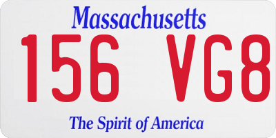 MA license plate 156VG8