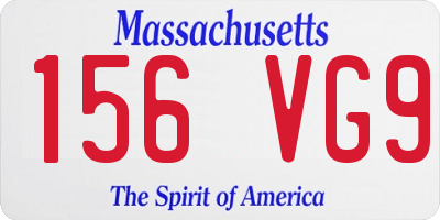 MA license plate 156VG9