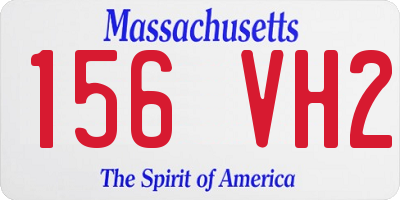 MA license plate 156VH2