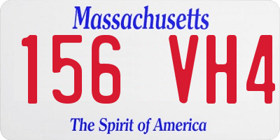 MA license plate 156VH4