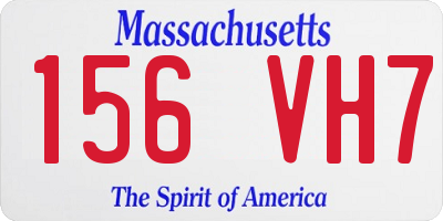 MA license plate 156VH7