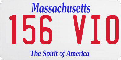 MA license plate 156VI0