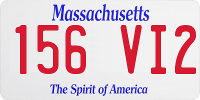 MA license plate 156VI2