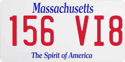 MA license plate 156VI8