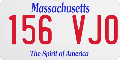 MA license plate 156VJ0