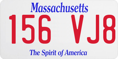 MA license plate 156VJ8