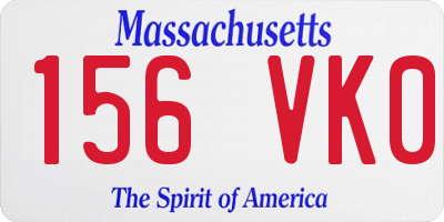 MA license plate 156VK0