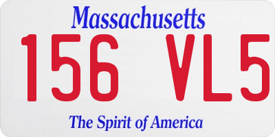 MA license plate 156VL5