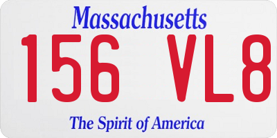 MA license plate 156VL8