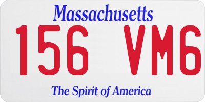 MA license plate 156VM6