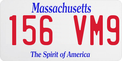MA license plate 156VM9