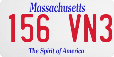 MA license plate 156VN3