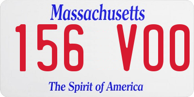 MA license plate 156VO0