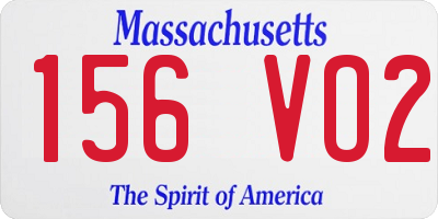 MA license plate 156VO2