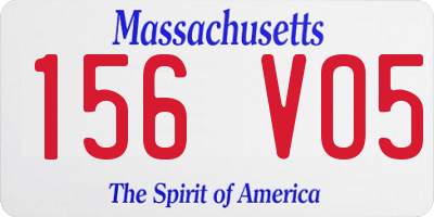 MA license plate 156VO5