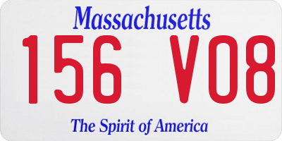 MA license plate 156VO8