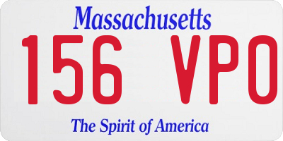 MA license plate 156VP0