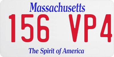 MA license plate 156VP4