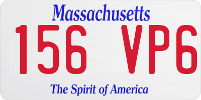 MA license plate 156VP6