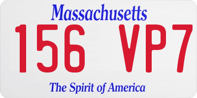 MA license plate 156VP7