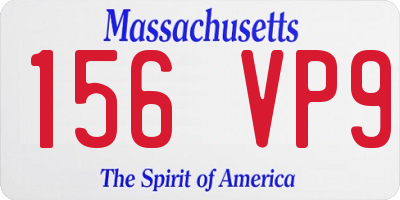 MA license plate 156VP9